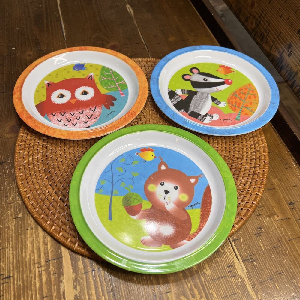 Citrus Grove Princess Castle Melamine Plate And Bowl Set Whimsical Wildlife